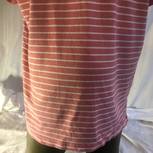 Izod Polo Shirt Mens XL Golf PInk White Stripe Short Sleeve Logo 100% Cotton - Picture 9 of 16